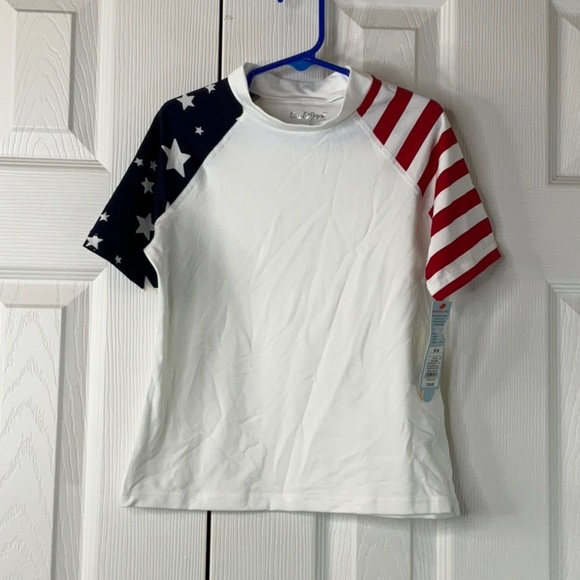 Cat & Jack - Girl’s American Flag Print Rash Guard Swim Size M (8) - Picture 3 of 7